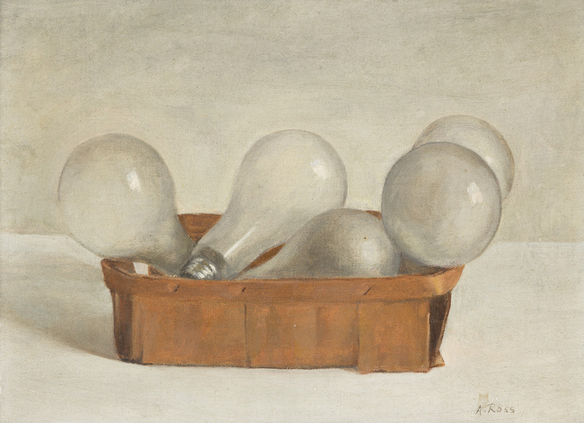 ALVIN ROSS (1920-1975) Light Bulbs in Basket.